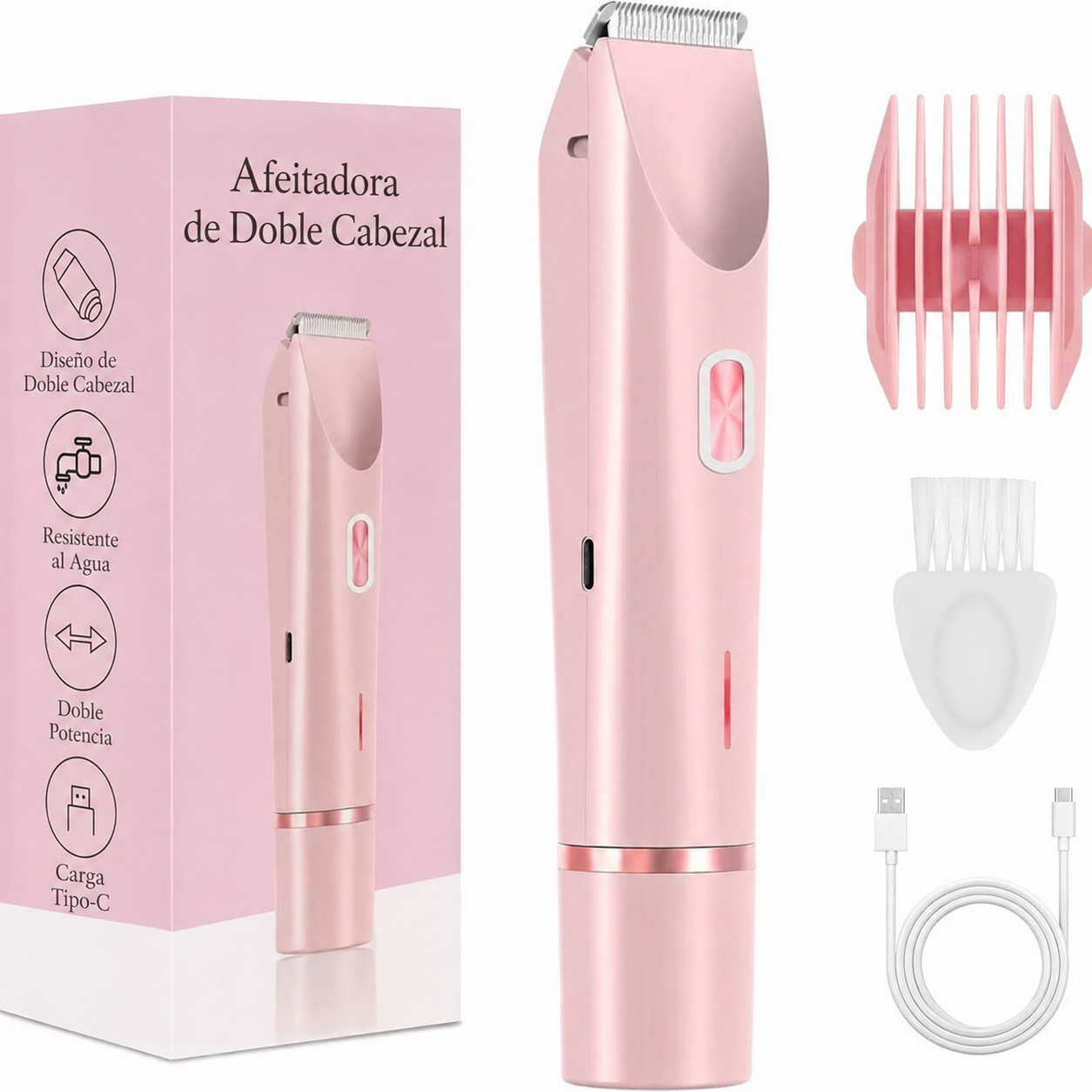 Afeitadora eléctrica impermeable recargable para mujer