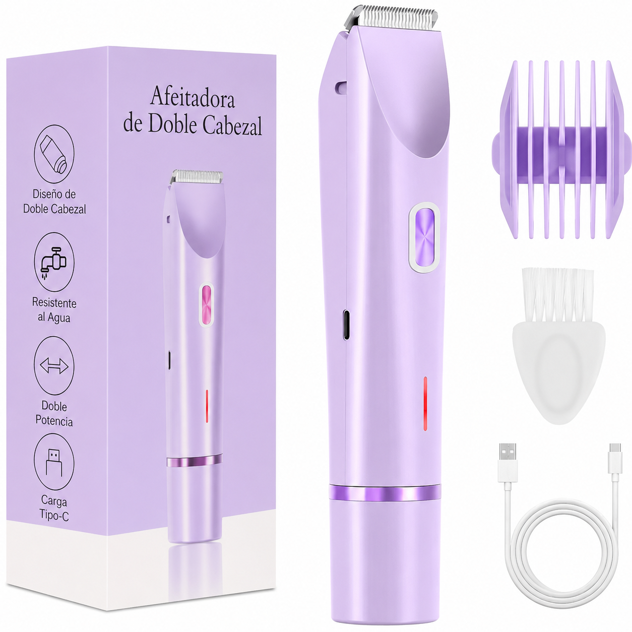 Afeitadora eléctrica impermeable recargable para mujer