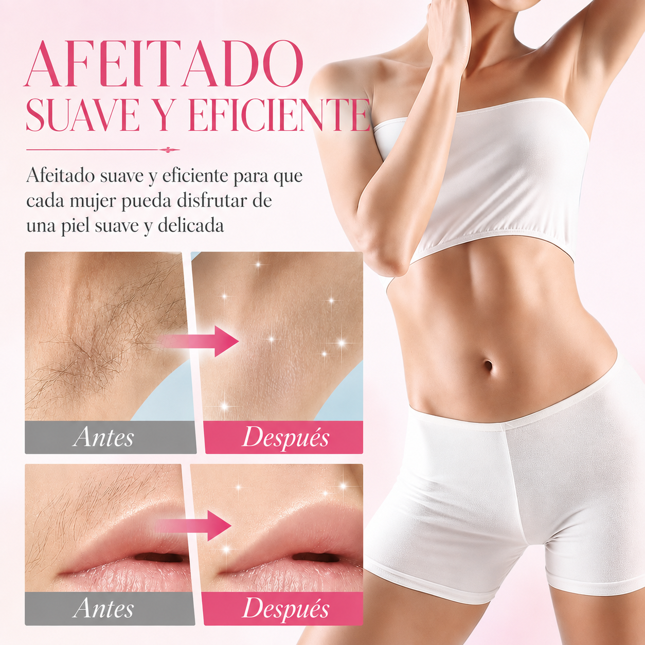 Afeitadora eléctrica impermeable recargable para mujer