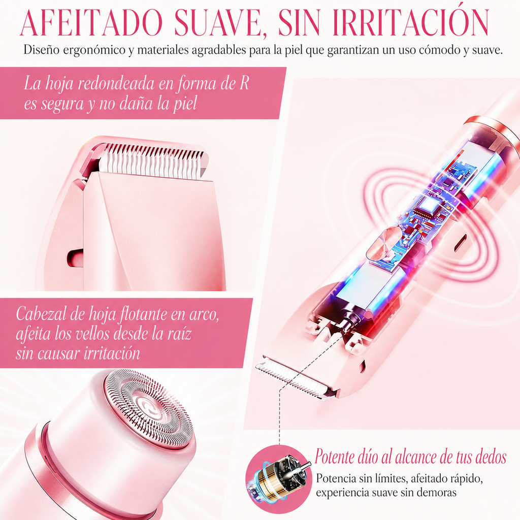 Afeitadora eléctrica impermeable recargable para mujer